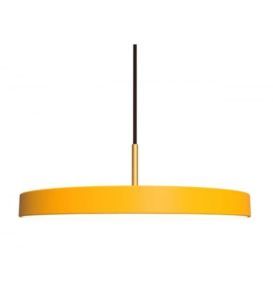 płaska lampa wisząca nad stół, nowoczesna, żółta 
