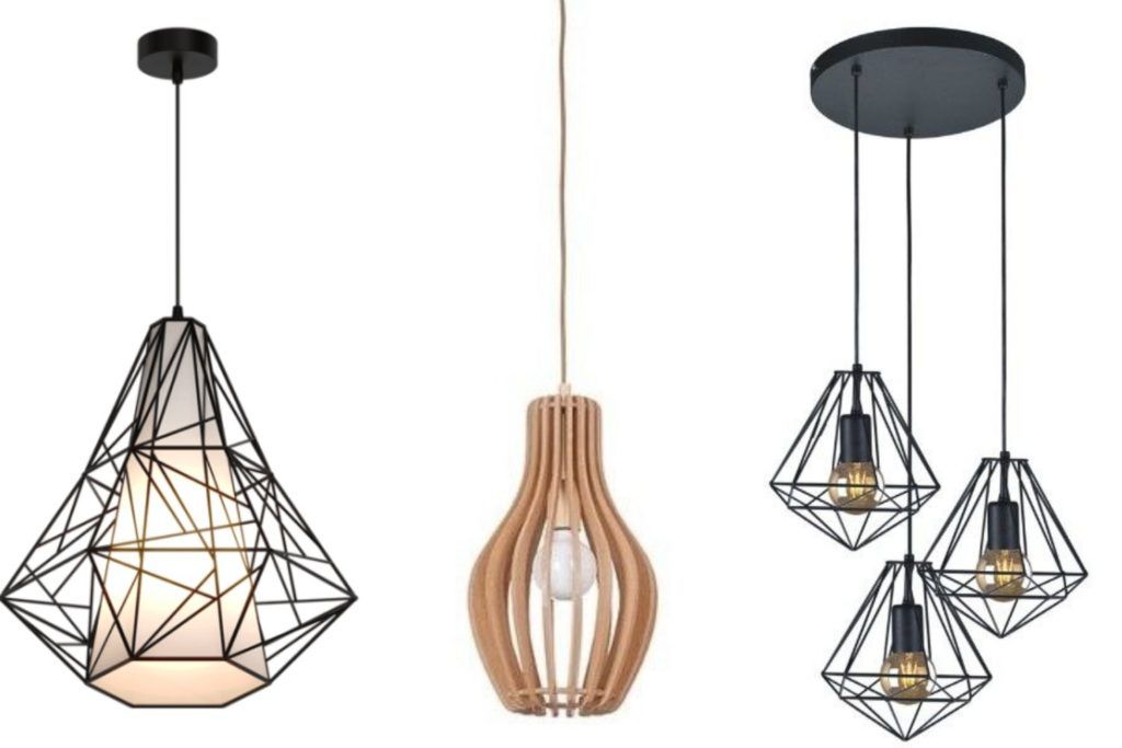 Czarne lampy druciane drewniana lampa z abażurem