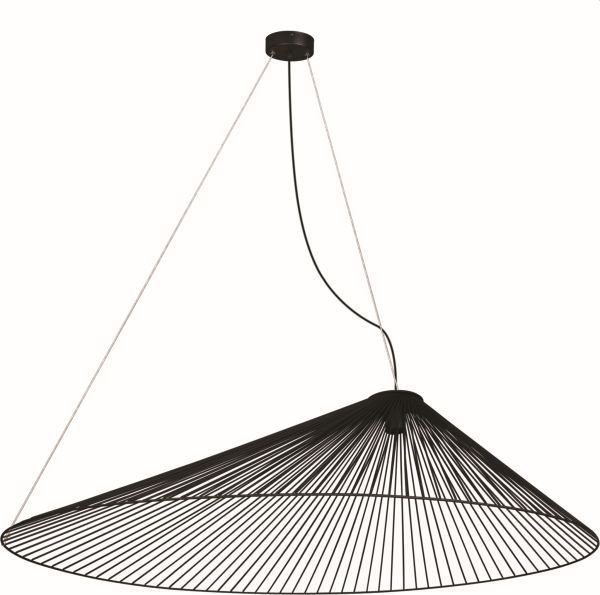 czarna lampa wisząca nad stół ażurowa