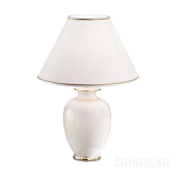 Biała ceramiczna lampa stołowa klasyczna - ozdobna