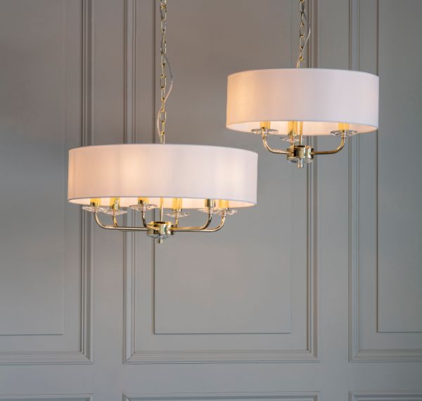 lampy wiszące modern classic jasny abażur
