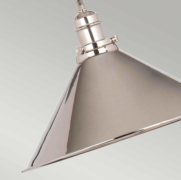 Elegancka lampa wisząca Cannes - srebrny klosz stożek