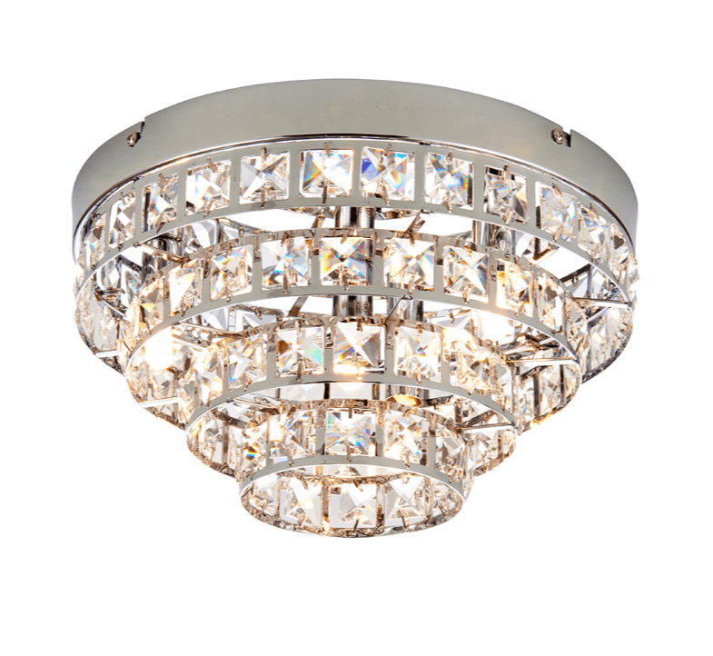 Elegancki plafon Motown - Endon Lighting - srebrny, kryształki