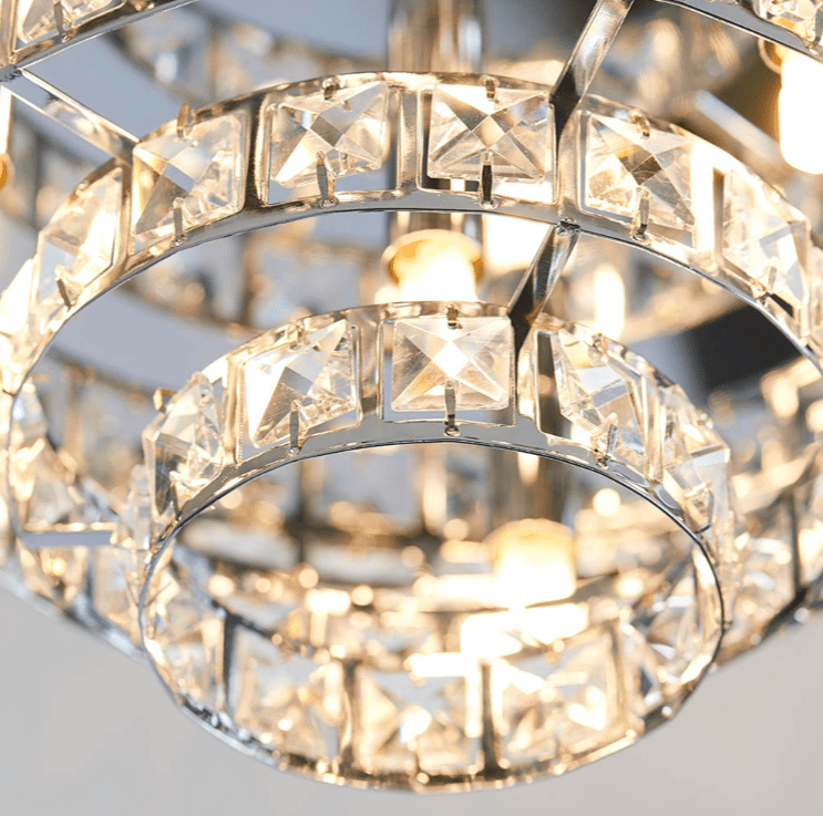 Elegancki plafon glamour Motown - Endon Lighting - srebrny, kryształki