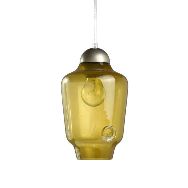 Lampa wisząca Bee - szklana, mała, Gie El Home, oliwkowa