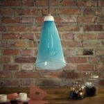 Lampa wisząca Horn - szklana Gie El Home pastelowy turkus - 3