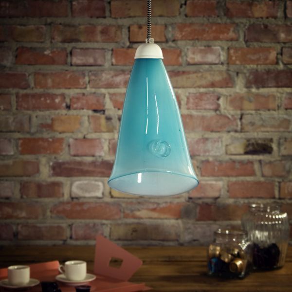 Lampa wisząca Horn - szklana Gie El Home pastelowy turkus - 2