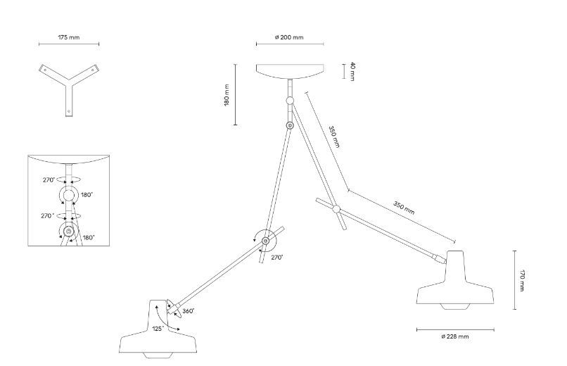 Biała lampa wisząca z dwoma źródłami światła Arigato II - Grupa Products - 1