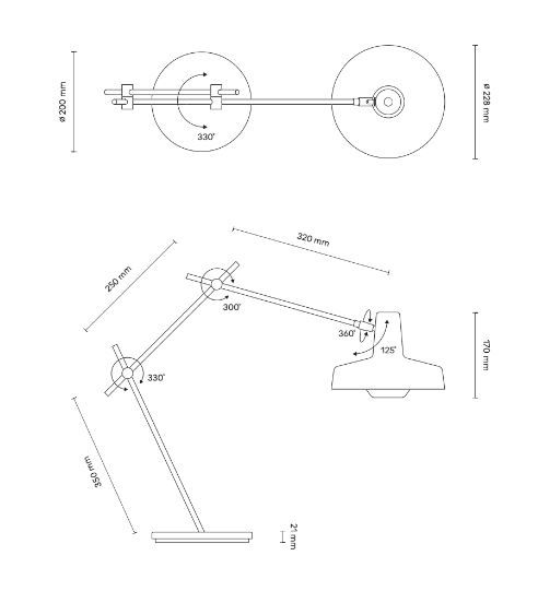 Biała lampa biurkowa Arigato - Grupa Products - metalowa - 1