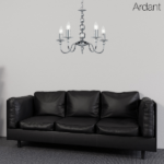 Srebrny żyrandol do salonu Parkstone - Endon Lighting