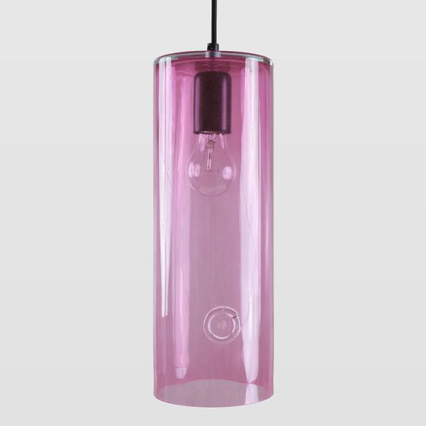 Lampa wisząca Neo III - Gie El Home - szklana, różowa