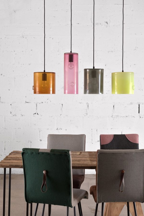 kolorowe lampy wiszące ze szkła, nowoczesne