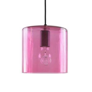 Lampa wisząca Neo I - Gie El Home - szklana, różowa