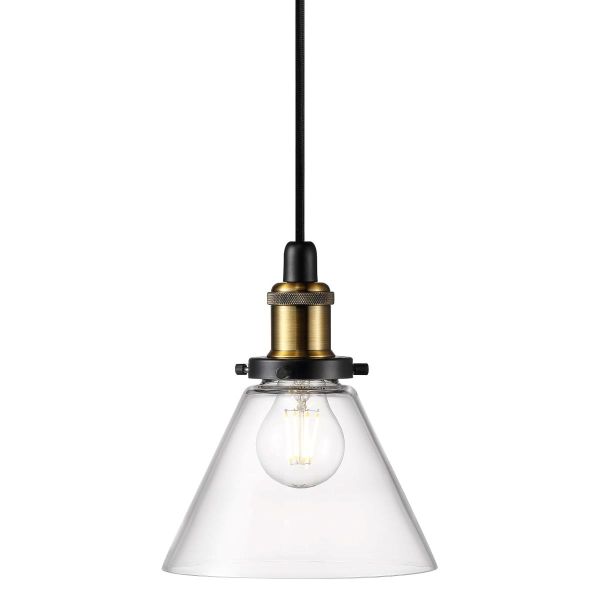 Industrialna lampa wisząca Disa ze szklanym kloszem - Nordlux