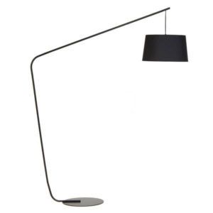 Nowoczesna lampa podłogowa Lobby - Frandsen Lighting - czarna, z abażurem