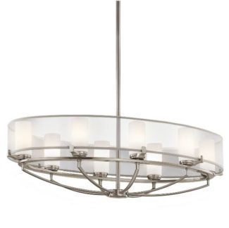 Klasyczna lampa wisząca Astoria owalna - modern classic - srebrna, szklana
