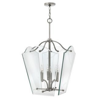 Dekoracyjna lampa wisząca Vintage - duża - szkło, nikiel