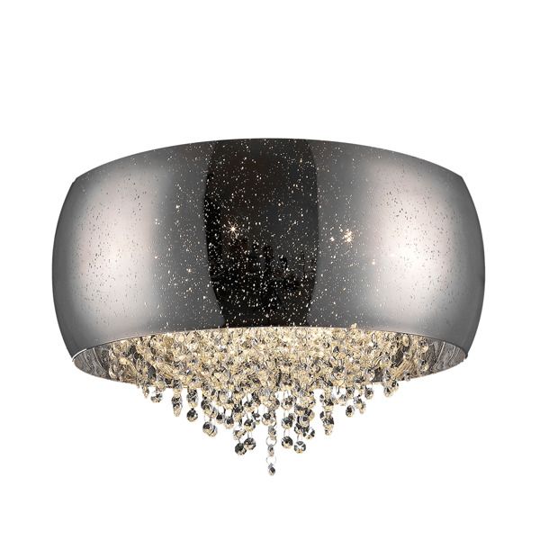 Srebrna lampa sufitowa Vista - Zuma Line - dekoracyjne kryształki
