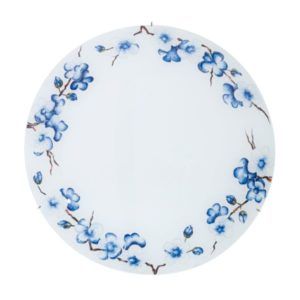 Szklany plafon Serena - Kolarz - biały klosz w niebieskie kwiaty