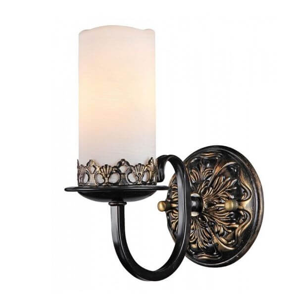 lampa ścienna klasyczna, antyczna z woskową świecą