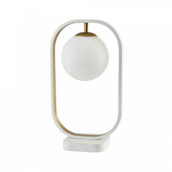Lampa stołowa Avola - Maytoni - biel, złoto - minimalistyczna