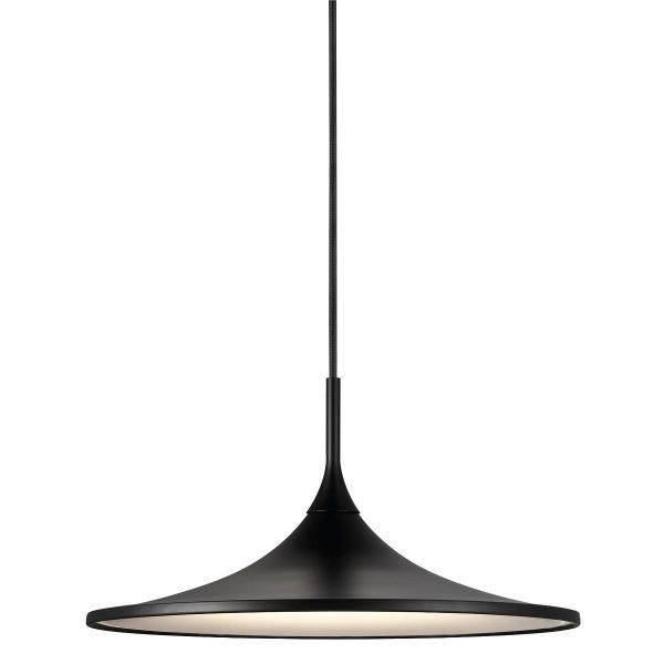 płaska lampa wisząca, czarna nad stół, nowoczesna, skandynawska