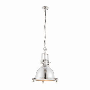 Industrialna lampa wisząca Fenton –  przemysłowy design, srebrny klosz
