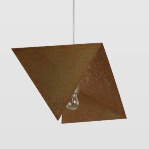 Lampa wisząca Rust Bird II - geometryczny klosz - corten
