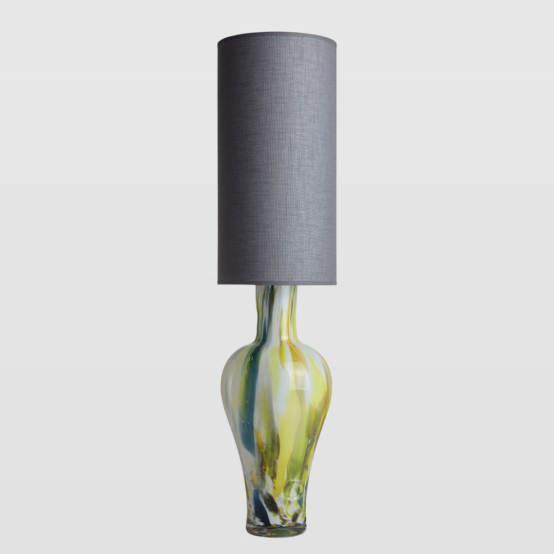 lampa stołowa z kolorowego szkła, produkt polski