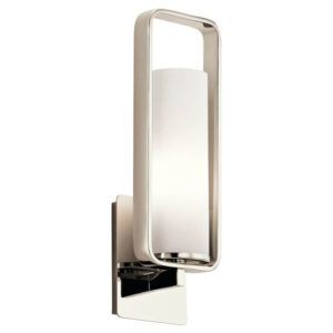 Srebrny kinkiet City Loft - klosz z mlecznego szkła, nowoczesny