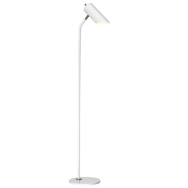 Biała lampa podłogowa Quinto - metalowa, minimalistyczny klosz