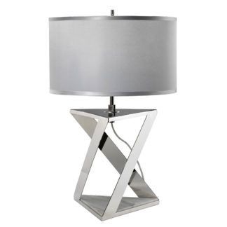 Geometryczna lampa stołowa Aegeus - jasny abażur