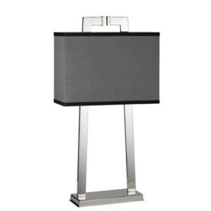 Elegancka lampa stołowa Magro - nowoczesna, szary abażur