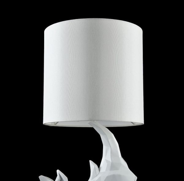 nowoczesna lampa stołowa z klasycznym,białym abażurem