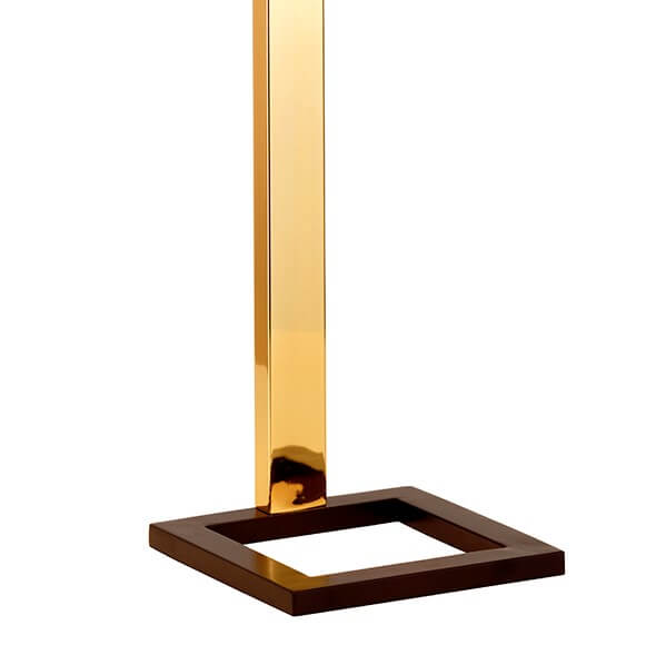 złota lampa stołowa, nowoczesna
