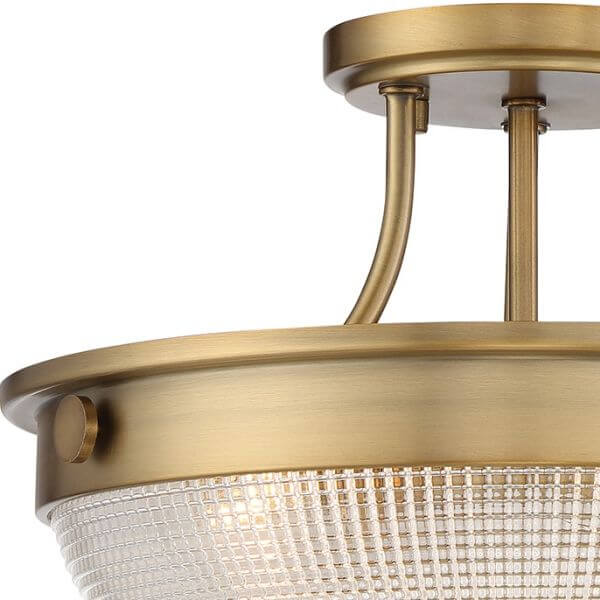 złota lampa sufitowa ze szklanym kloszem półokrągłym, klasyczna, duża
