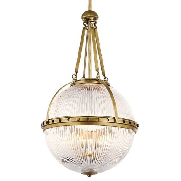 gotycka lampa wisząca, złota, szklana kula, klasyczne dekoracje