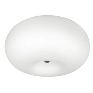 Biała lampa sufitowa Inez - szklana, owalna