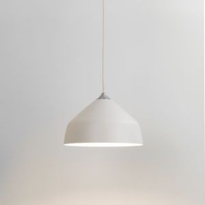 Biała lampa wisząca Ginestra - metalowy klosz, nowoczesna