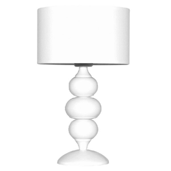 biała lampa stołowa