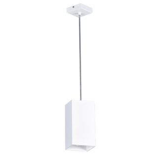 Biała lampa wisząca Kubik - nowoczesna, metalowa