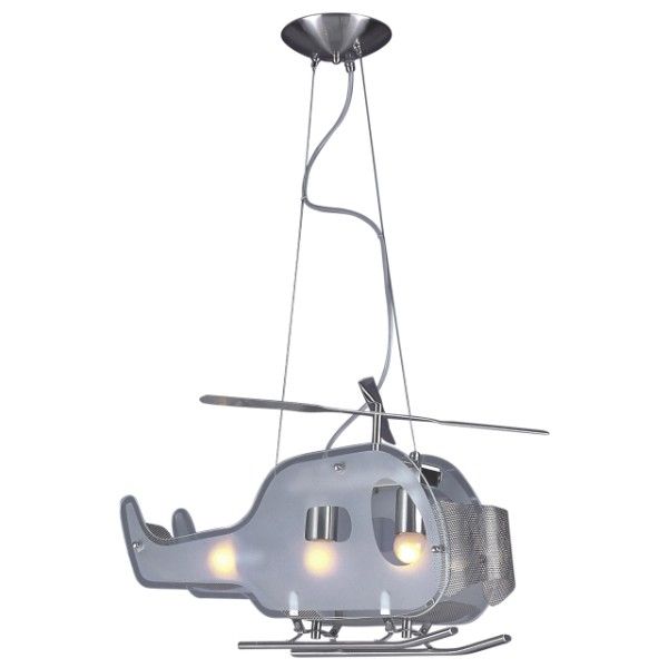 Lampa wisząca Helikopter - srebrna, regulacja wysokości