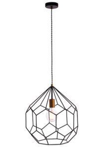Metalowa lampa wisząca Deco - czarna, geometryczna