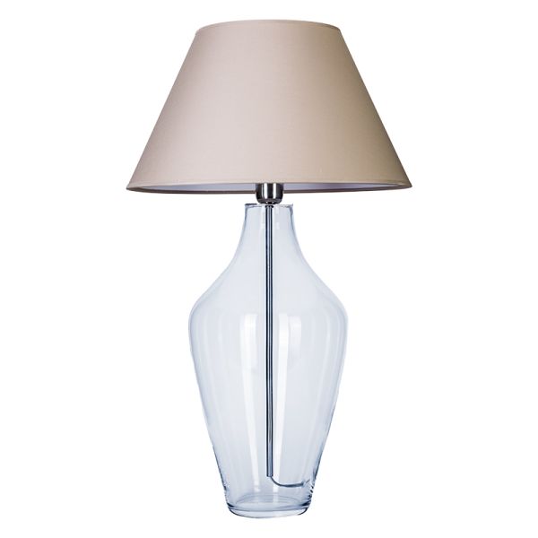 szklana lampa stołowa elegancka z abażurem