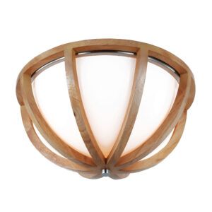 Kuchenny plafon Allier - szklany klosz w drewnianej oprawie, styl rustykalny