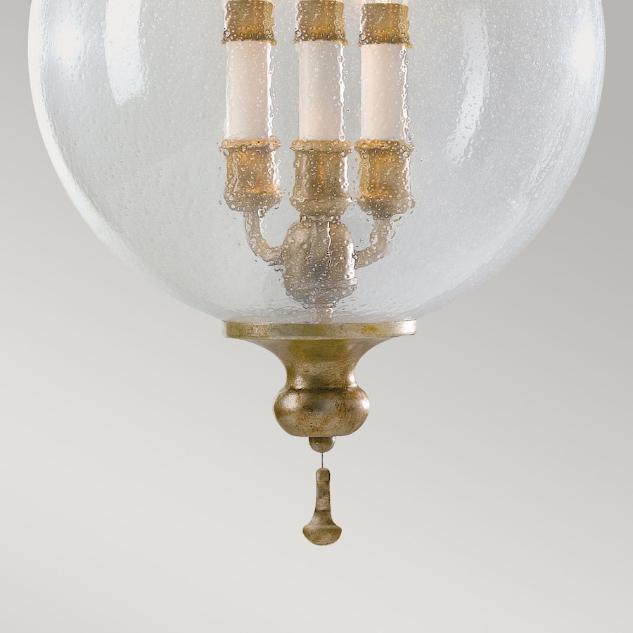 Lampa wisząca z kloszem okrągłym transparentnym