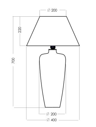 Oryginalna lampa stołowa Sevilla - czerwona, szklana podstawa, czarny abażur - 1