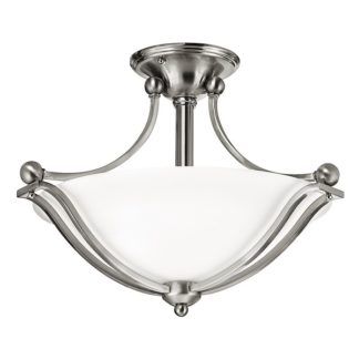Klasyczna lampa sufitowa Perla - klosz z mlecznego szkła, srebrna