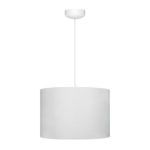 minimalistyczna lampa z jasnym abażurem białe zawieszenie