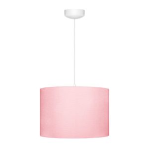 Różowa lampa wisząca Classic - bawełniany abażur, pastelowa